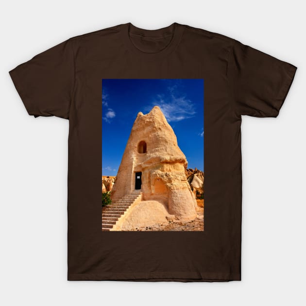 The peculiar church of El Nazar in Cappadocia T-Shirt by Cretense72